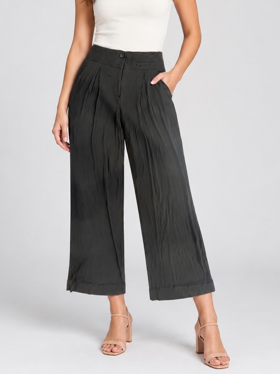 Giorgio Armani Pants - Giorgio Armani Black Pleated Wide Leg Trousers Pants Italy Size 40 US Sz 6